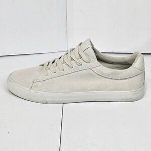 Express Men's Beige Low-Top Leather Upper Sneakers  Sz 10 Minimalist Academy